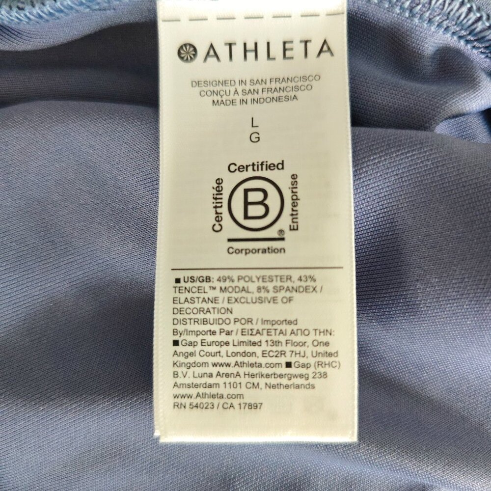Athleta Seasoft Mid Rise Straight Crop Pant Size:Lg Light Blue Soft Beach Lounge - Picture 11 of 12